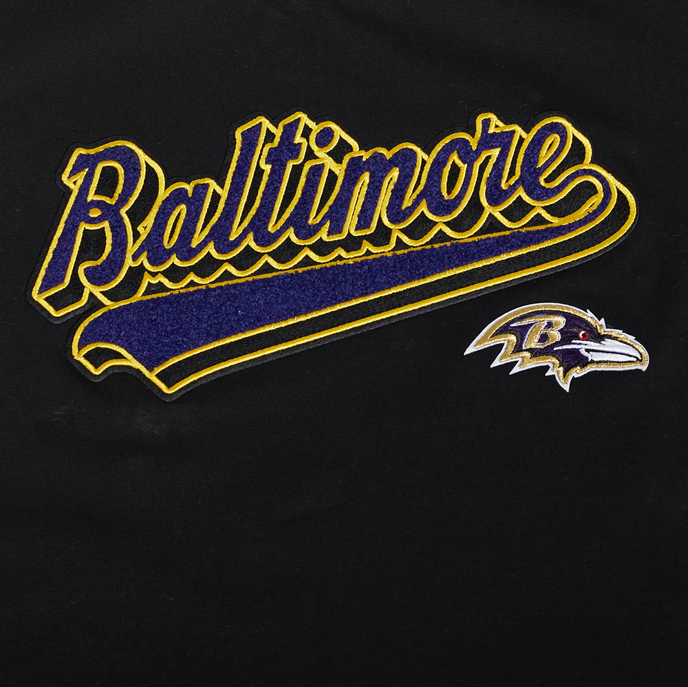 NFL BALTIMORE RAVENS SCRIPT TAIL WOMEN'S SJ BOXY TEE (BLACK) - Image 9
