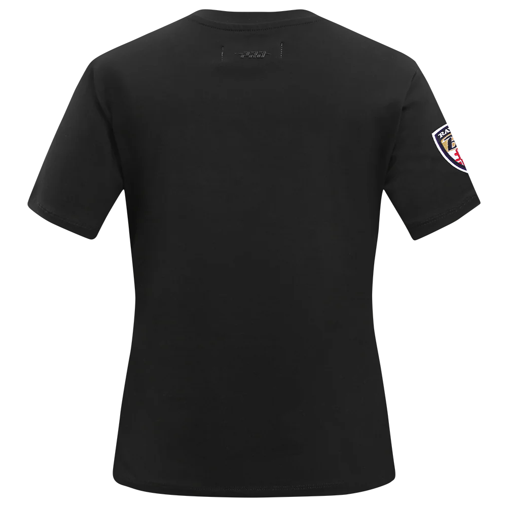 NFL BALTIMORE RAVENS CLASSIC SHORT SLEEVE WOMEN'S SLIM FIT TEE (BLACK) - Image 3