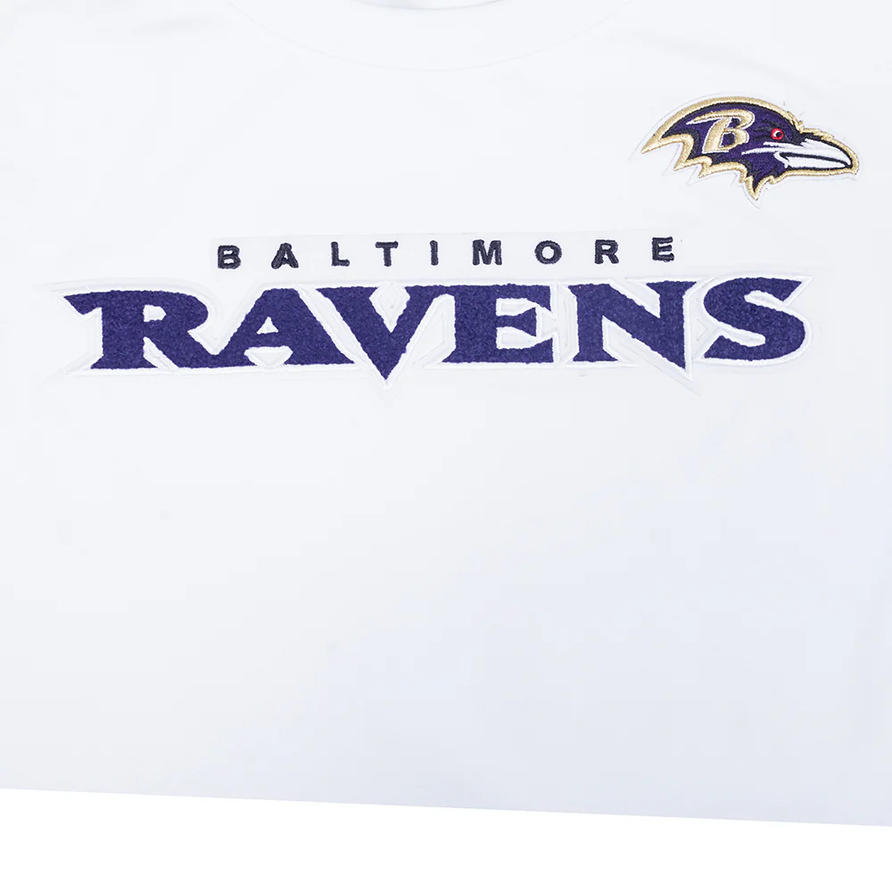 NFL BALTIMORE RAVENS CLASSIC SHORT SLEEVE WOMEN'S SLIM FIT TEE (WHITE) - Image 5