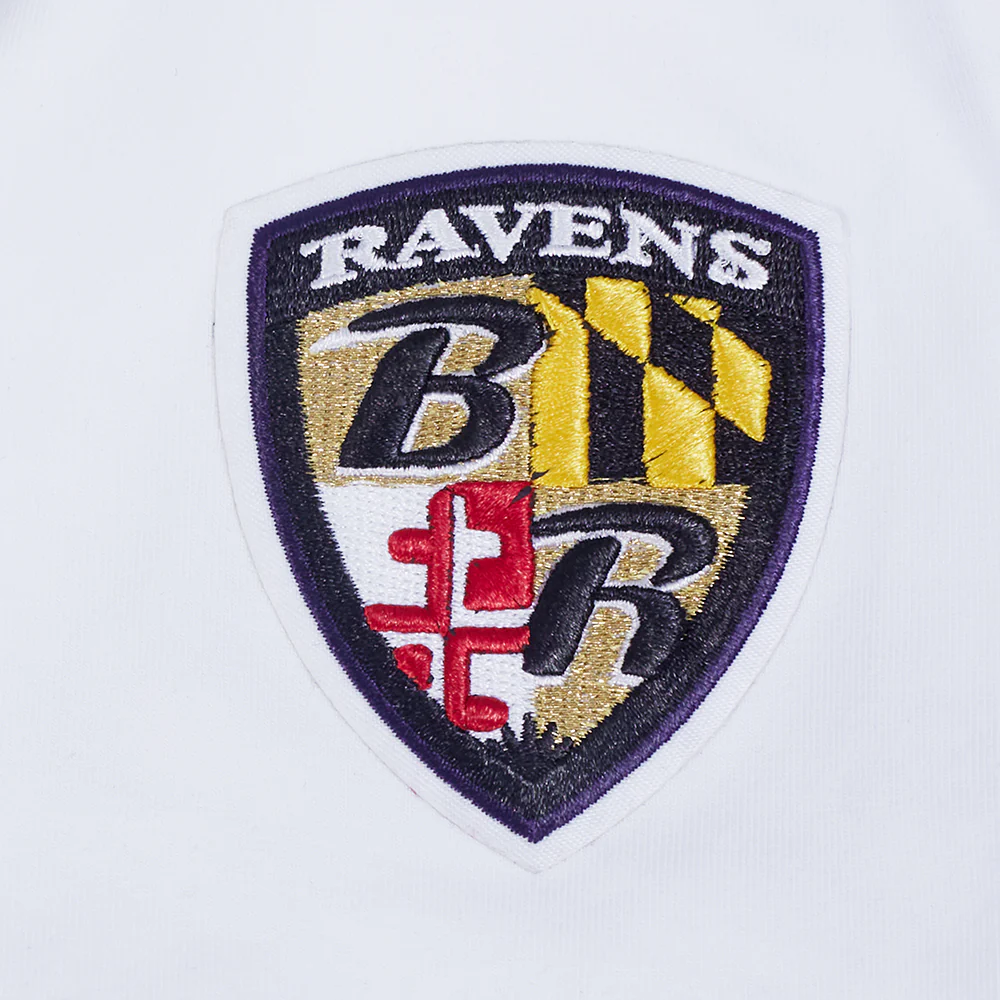 NFL BALTIMORE RAVENS CLASSIC SHORT SLEEVE WOMEN'S SLIM FIT TEE (WHITE) - Image 6