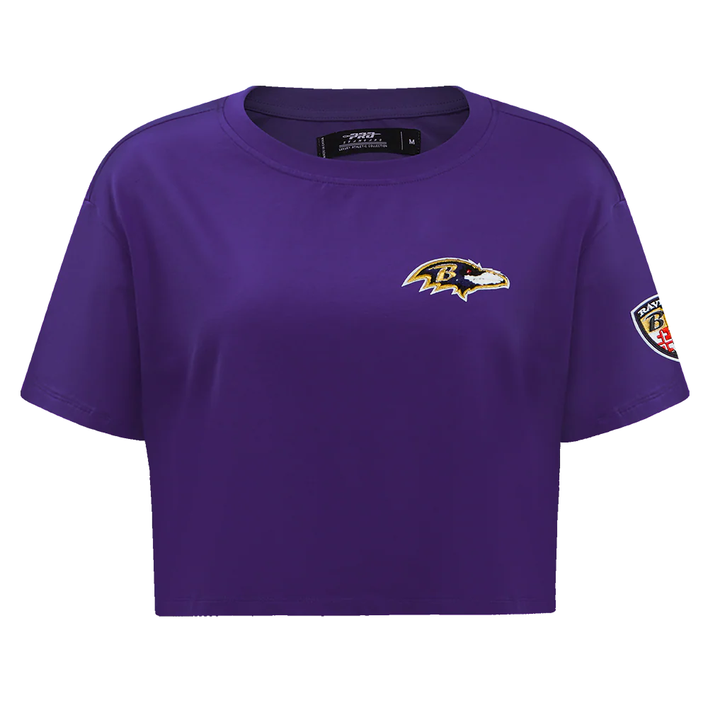 NFL BALTIMORE RAVENS CLASSIC WOMEN'S SINGLE JERSEY BOXY TEE (PURPLE)
