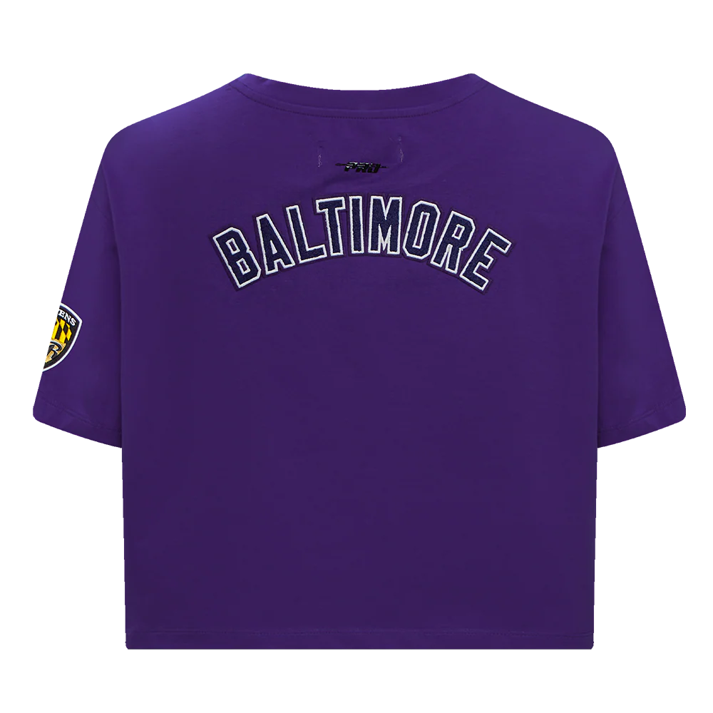 NFL BALTIMORE RAVENS CLASSIC WOMEN'S SINGLE JERSEY BOXY TEE (PURPLE) - Image 3