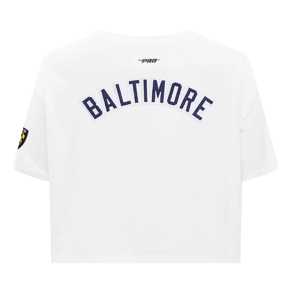 NFL BALTIMORE RAVENS CLASSIC WOMEN'S SINGLE JERSEY BOXY TEE (WHITE) - Image 3