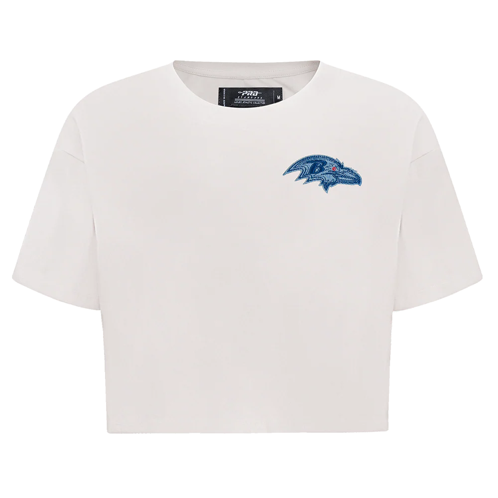 NFL BALTIMORE RAVENS VARSITY BLUES WOMEN'S BOXY TEE (LINEN)