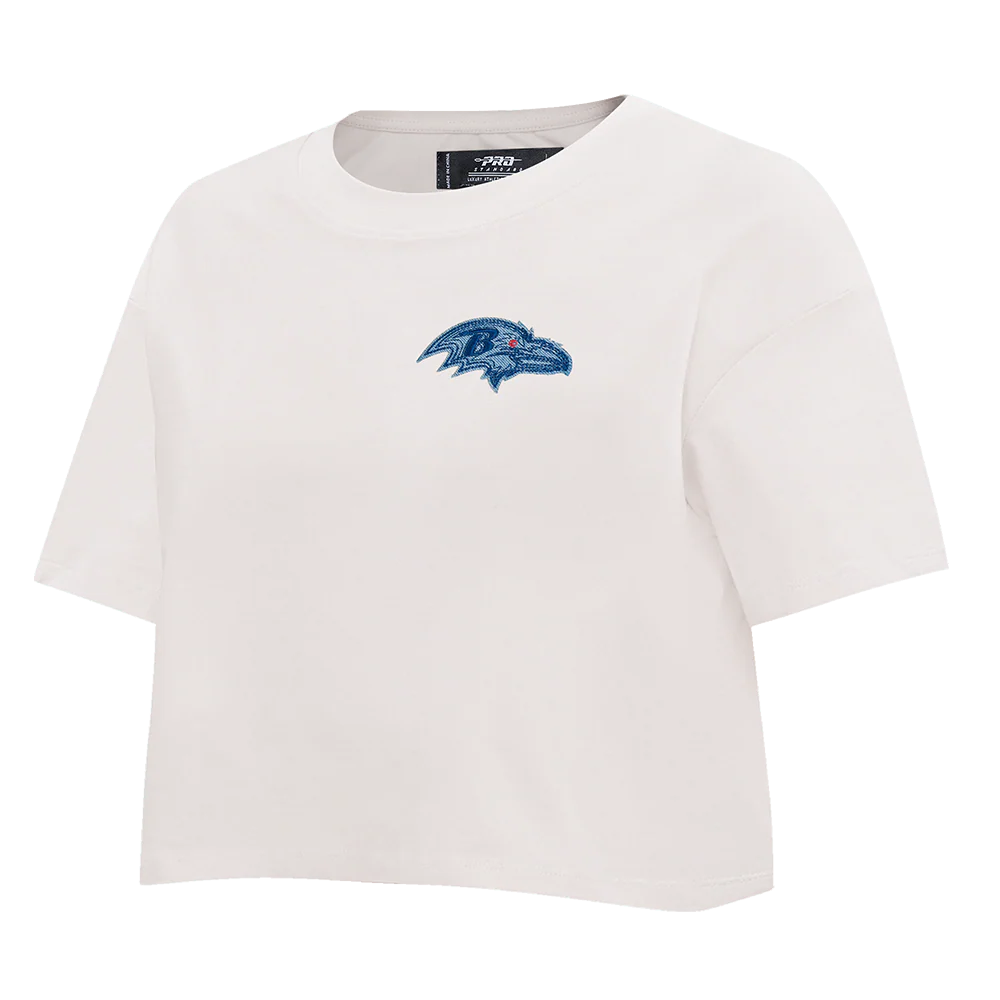 NFL BALTIMORE RAVENS VARSITY BLUES WOMEN'S BOXY TEE (LINEN) - Image 2