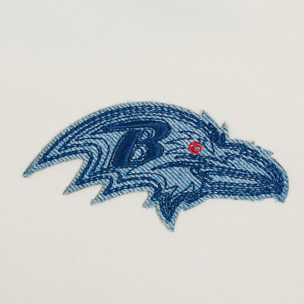 NFL BALTIMORE RAVENS VARSITY BLUES WOMEN'S BOXY TEE (LINEN) - Image 6