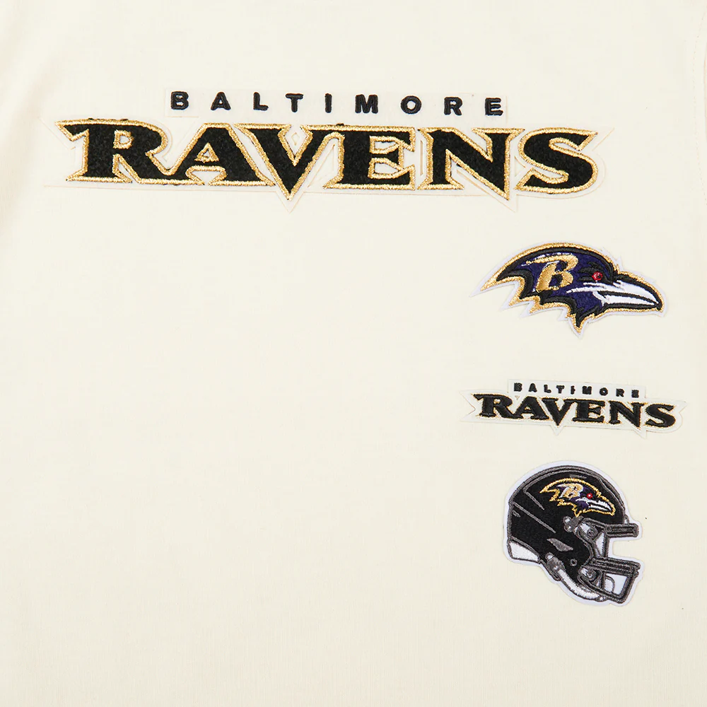 NFL BALTIMORE RAVENS RETRO CLASSIC BIG BOY'S SS TAPING TEE (EGGSHELL/ PURPLE) - Image 5