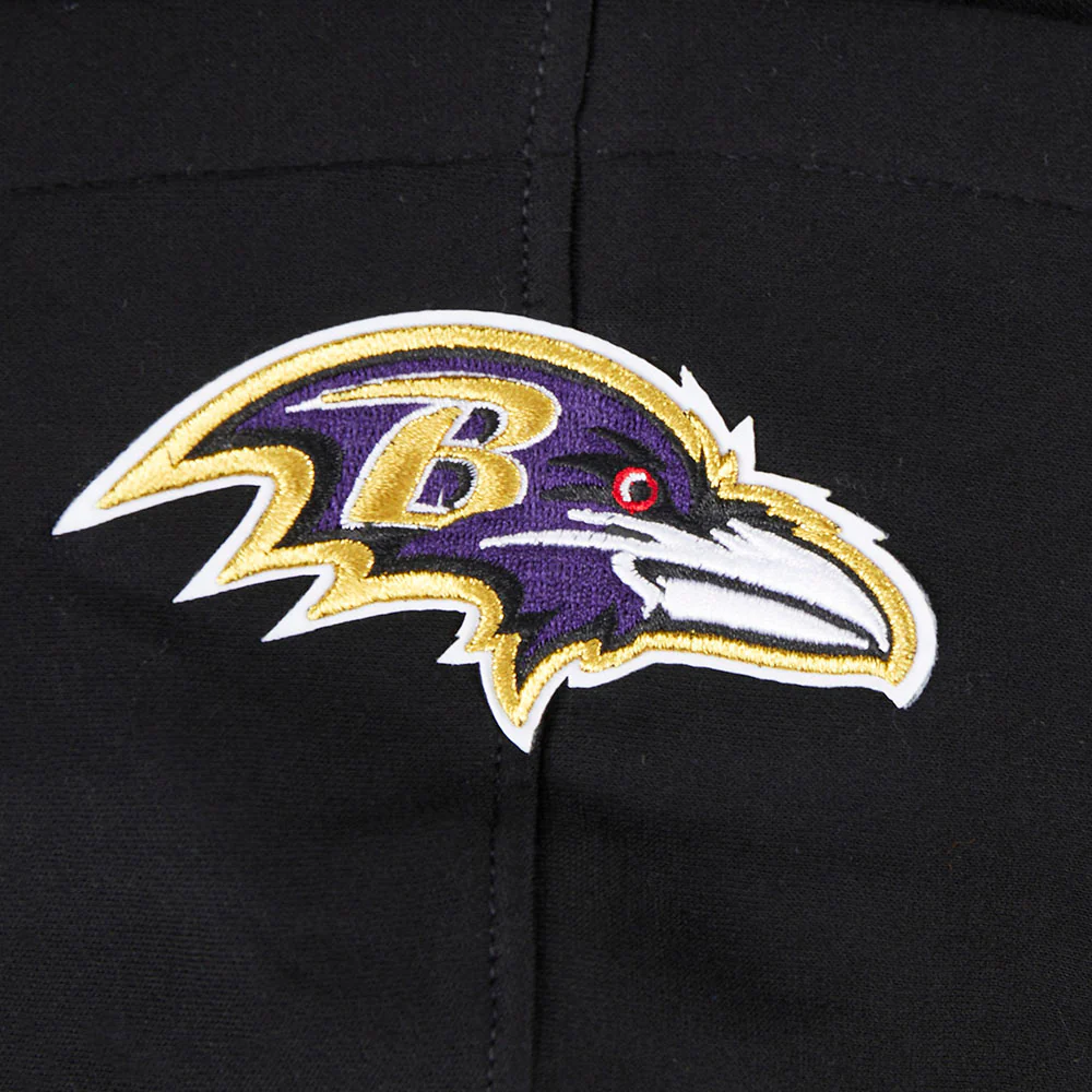 NFL BALTIMORE RAVENS RETRO CLASSIC BIG BOYS RIB FLEECE PULLOVER HOODIE (BLACK) - Image 8