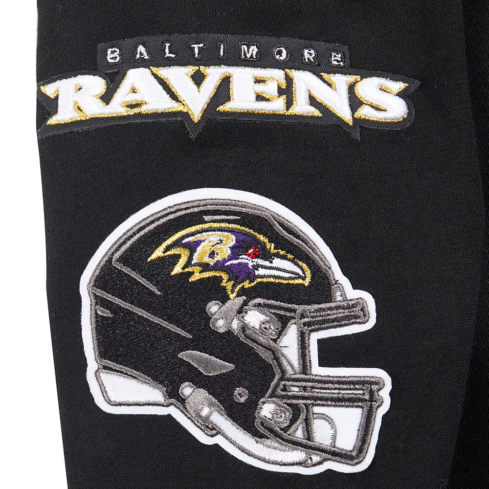 NFL BALTIMORE RAVENS RETRO CLASSIC BIG BOYS RIB FLEECE PULLOVER HOODIE (BLACK) - Image 9