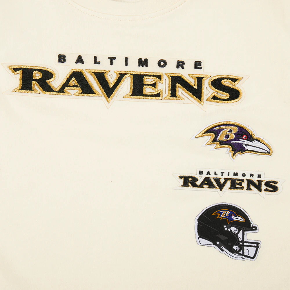 NFL BALTIMORE RAVENS RETRO CLASSIC BIG GIRL'S SS BOXY TEE (EGGSHELL) - Image 5