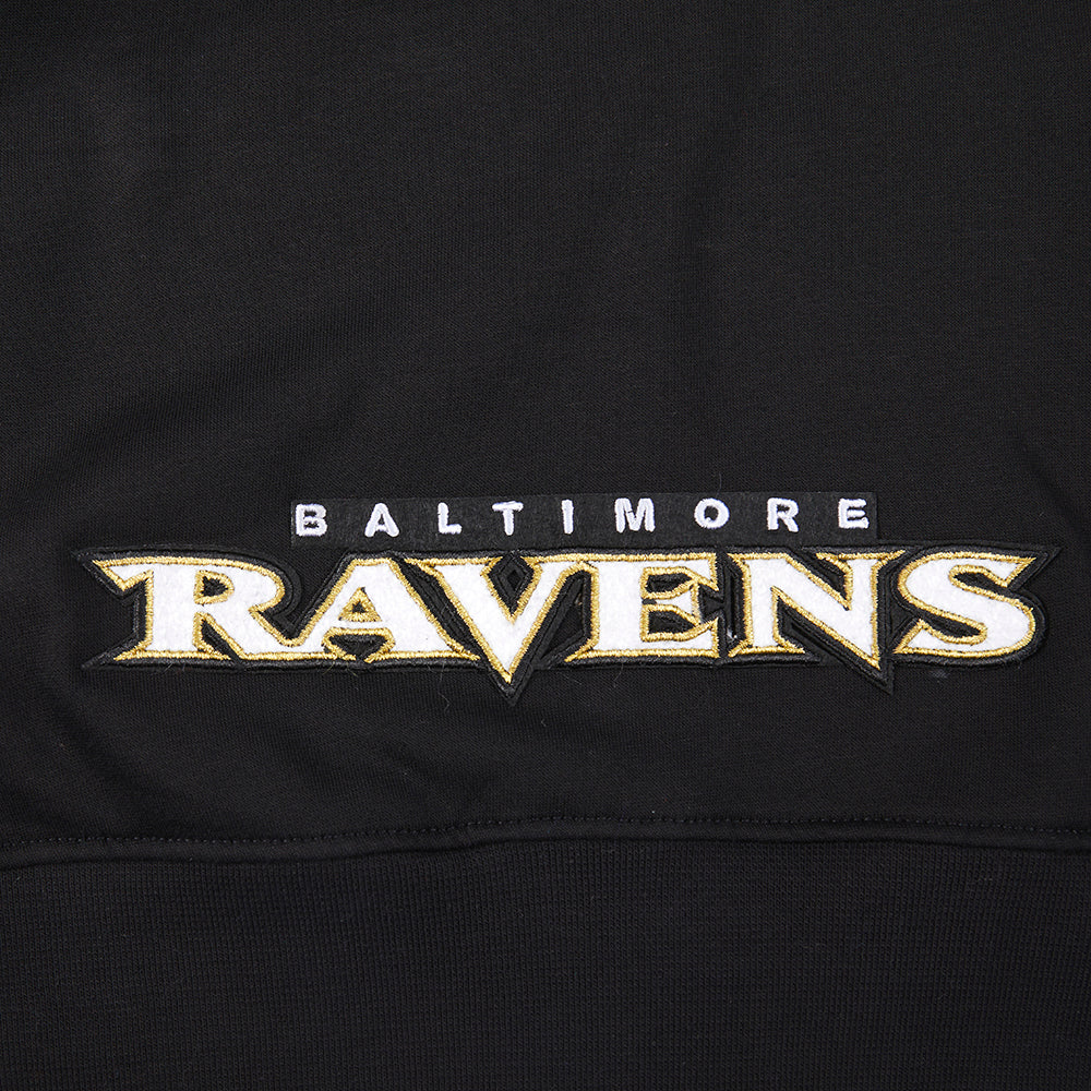 NFL BALTIMORE RAVENS CLASSIC BIG GIRLS FLEECE FULL ZIP HOODIE (BLACK) - Image 9