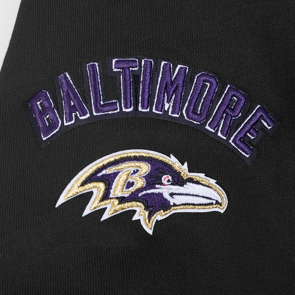 NFL BALTIMORE RAVENS CLASSIC WOMEN'S CROPPED PULLOVER HOODIE (BLACK) - Image 6