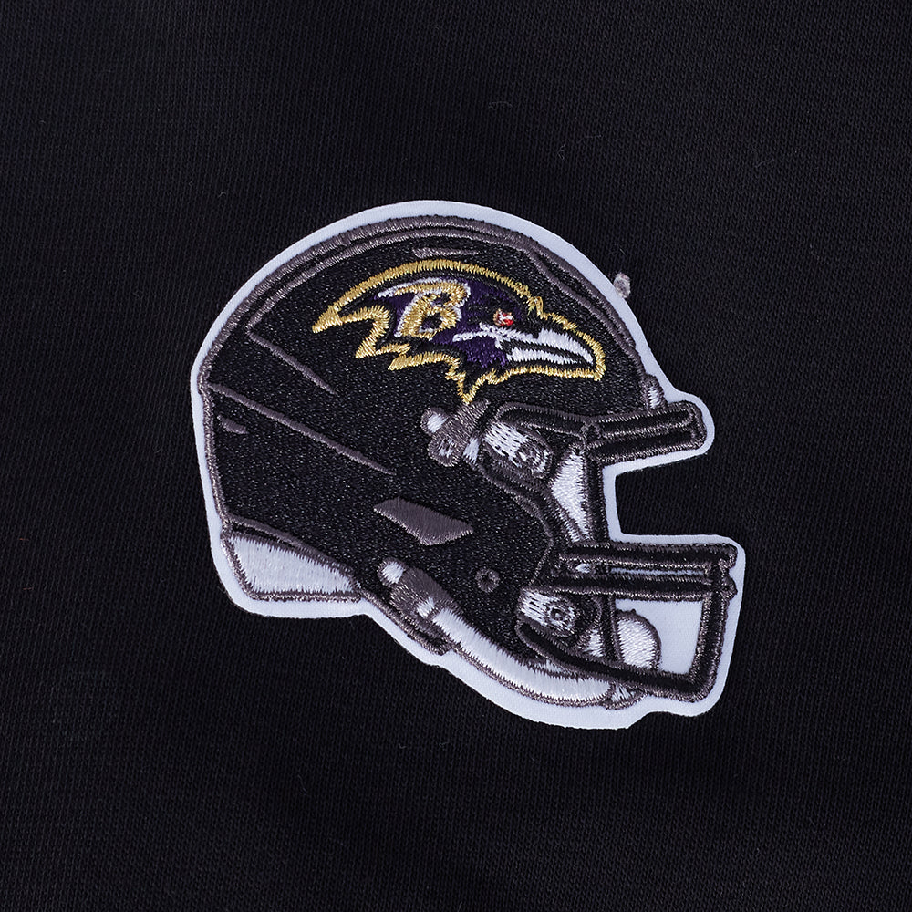 NFL BALTIMORE RAVENS RETRO CLASSIC WOMEN'S CROPPED PO HOODIE (BLACK) - Image 6
