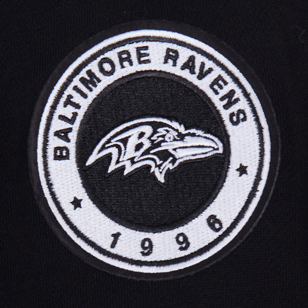 NFL BALTIMORE RAVENS PEARLS WOMEN'S RIB FLEECE CREWNECK (BLACK) - Image 6