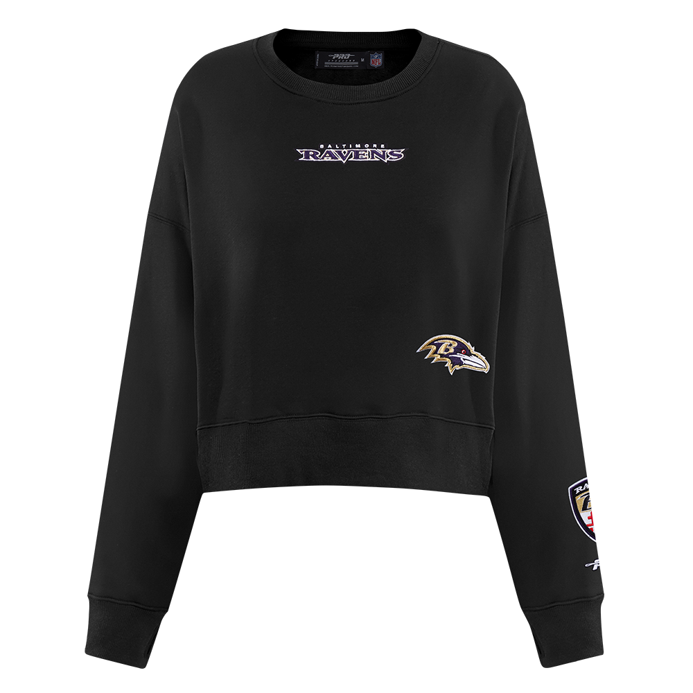 NFL BALTIMORE RAVENS WINGSPAN WOMEN'S FLC CREWNECK (BLACK) - Image 3