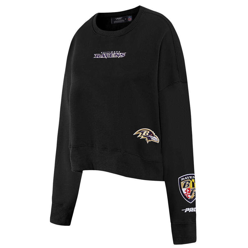 NFL BALTIMORE RAVENS WINGSPAN WOMEN'S FLC CREWNECK (BLACK) - Image 4