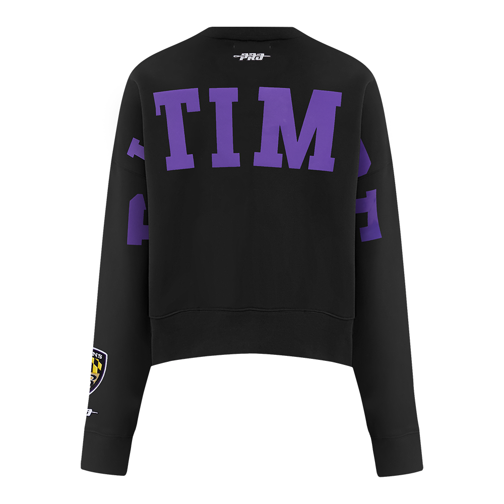 NFL BALTIMORE RAVENS WINGSPAN WOMEN'S FLC CREWNECK (BLACK) - Image 5