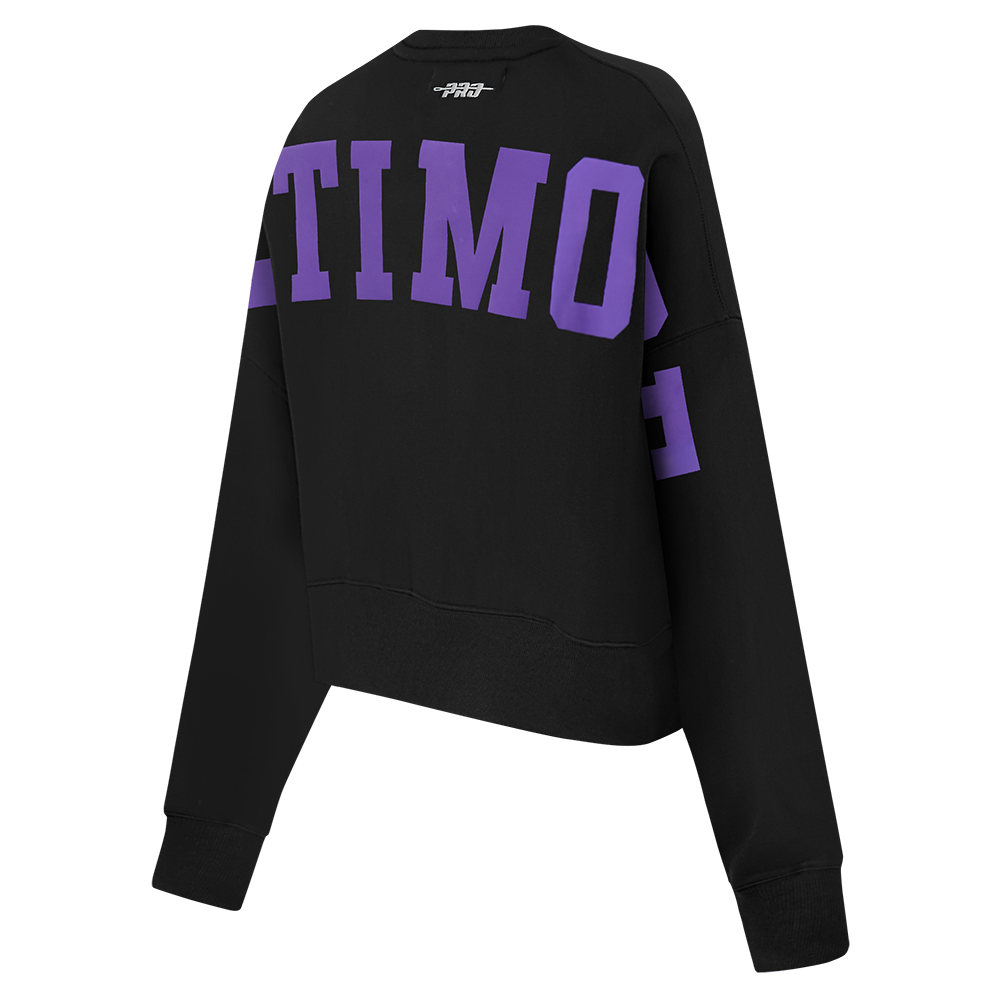NFL BALTIMORE RAVENS WINGSPAN WOMEN'S FLC CREWNECK (BLACK) - Image 6