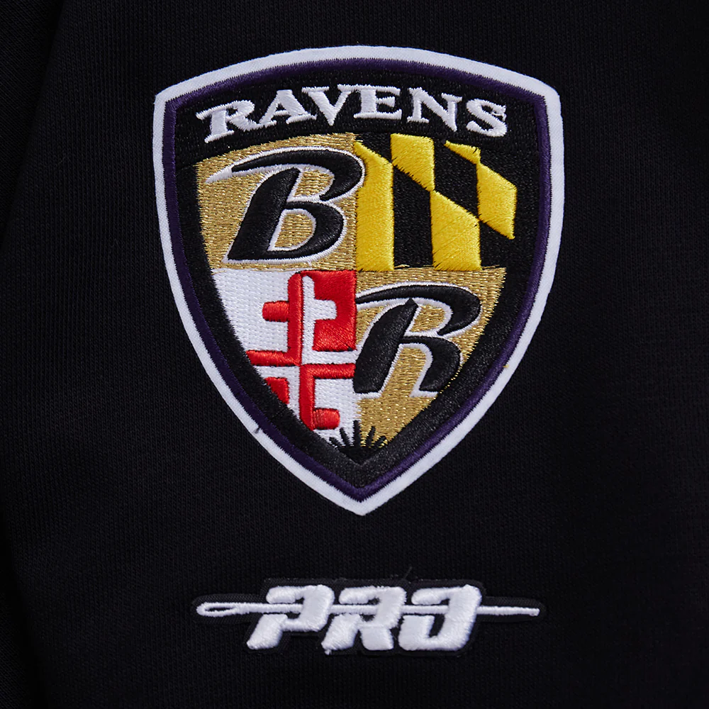 NFL BALTIMORE RAVENS WINGSPAN WOMEN'S FLC CREWNECK (BLACK) - Image 7