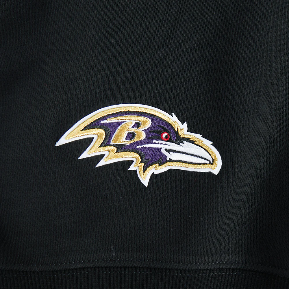 NFL BALTIMORE RAVENS LAMAR JACKSON #8 CLASSIC PNN WOMEN'S FLC CREWNECK (BLACK) - Image 6