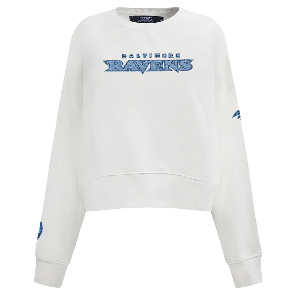 NFL BALTIMORE RAVENS VARSITY BLUES WOMEN'S CREWNECK (LINEN)