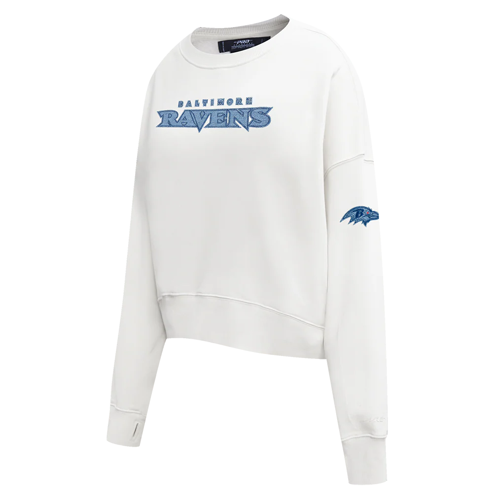 NFL BALTIMORE RAVENS VARSITY BLUES WOMEN'S CREWNECK (LINEN) - Image 2