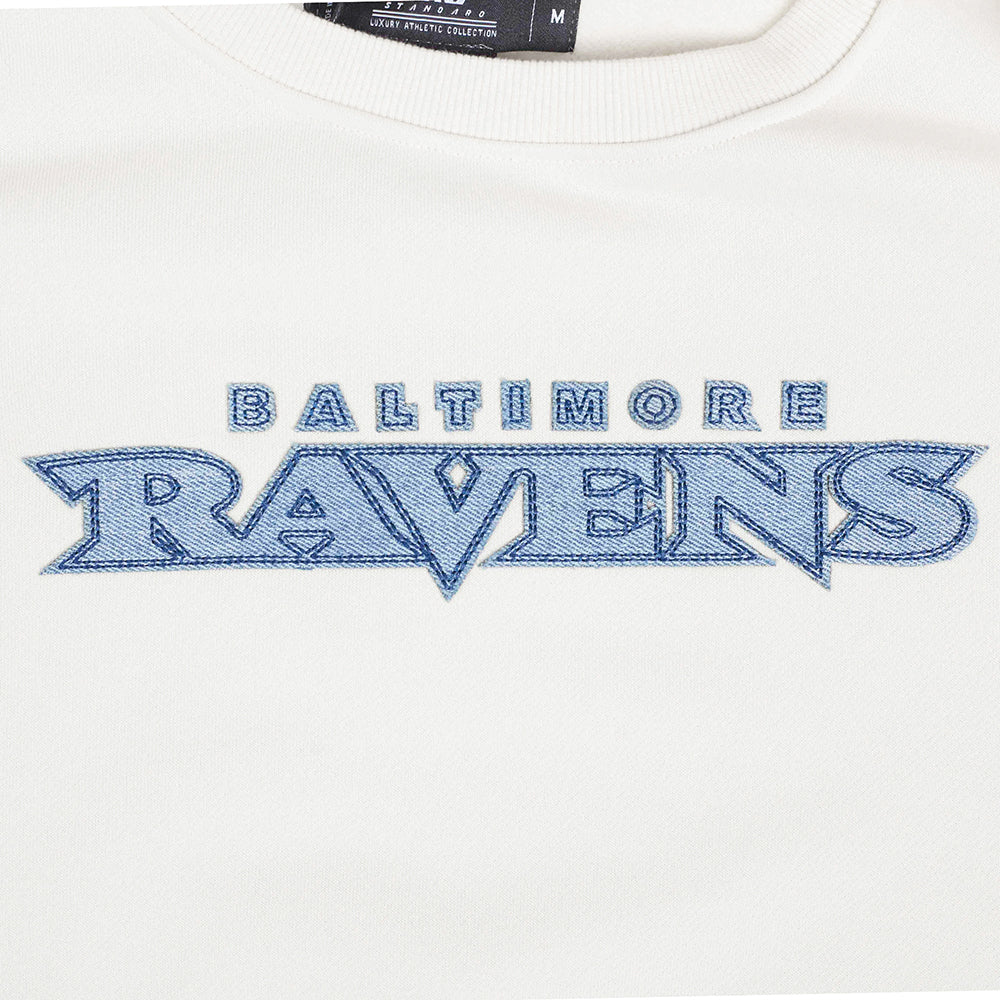 NFL BALTIMORE RAVENS VARSITY BLUES WOMEN'S CREWNECK (LINEN) - Image 5