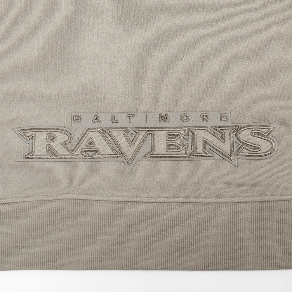 NFL BALTIMORE RAVENS NEUTRAL CROPPED FLEECE PULLOVER HOODIE (TAUPE) - Image 5