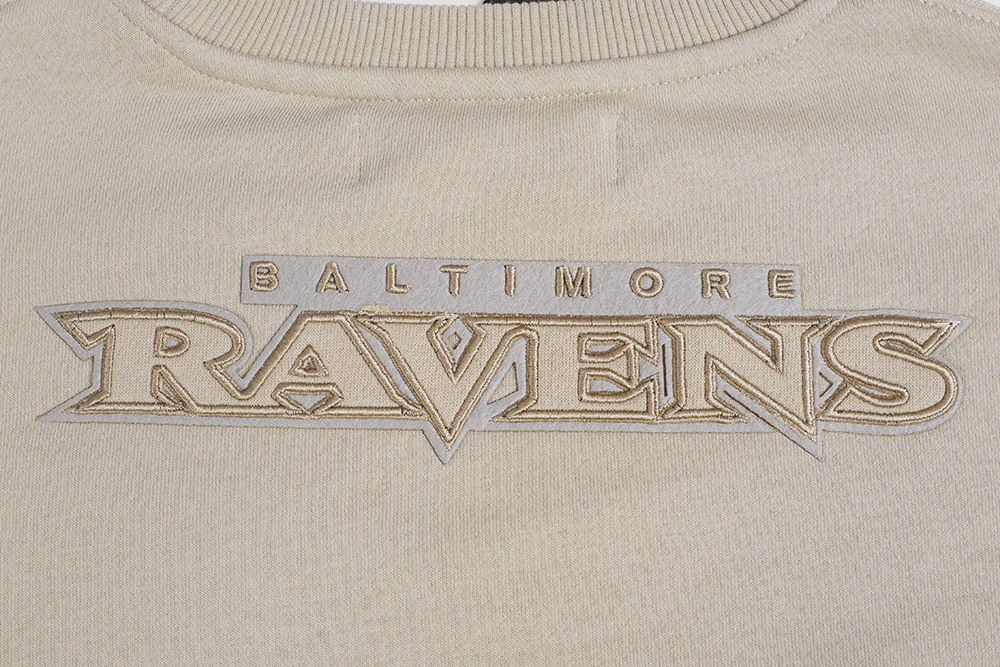NFL BALTIMORE RAVENS NEUTRAL WOMEN'S CREWNECK (TAUPE) - Image 6