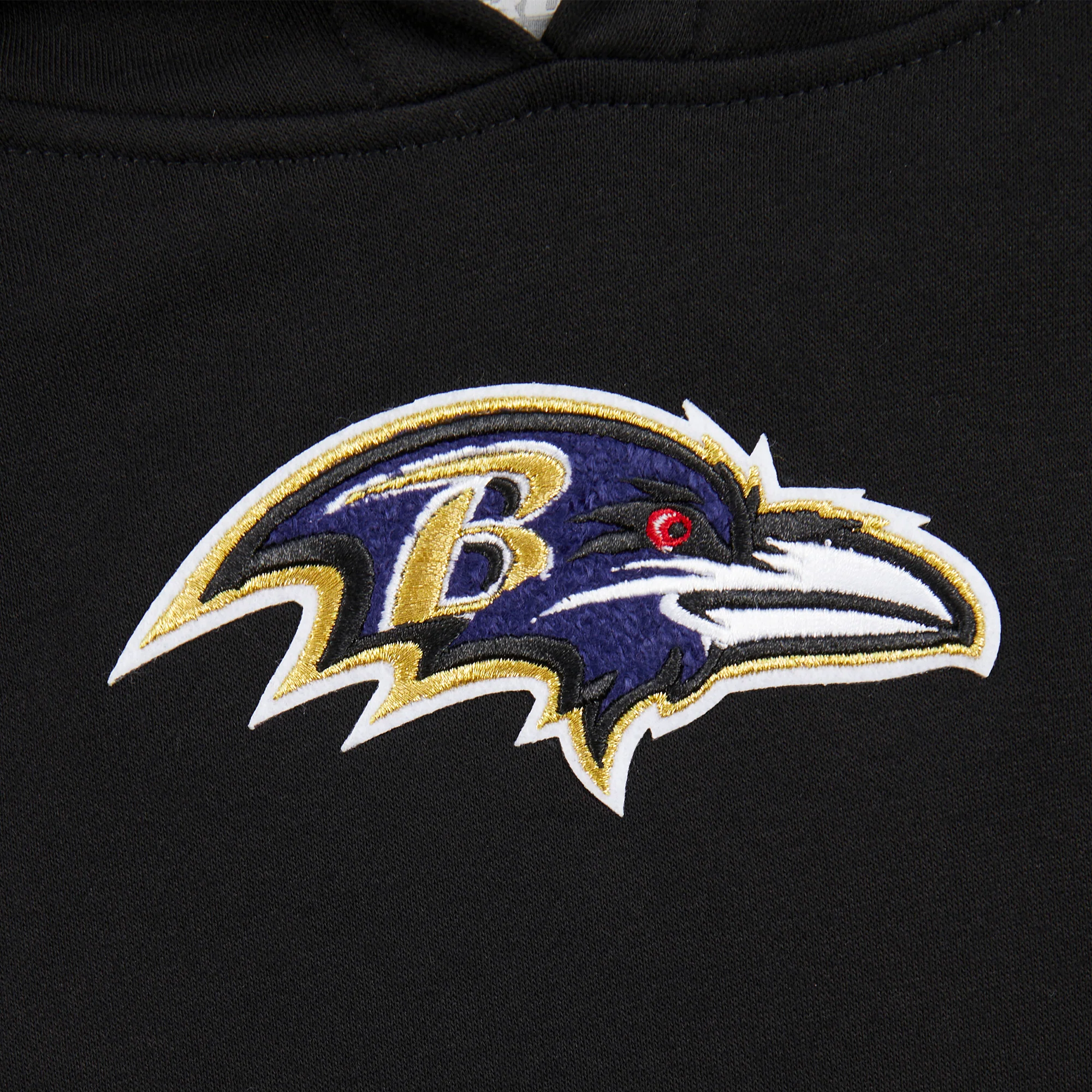 NFL BALTIMORE RAVENS RETRO CLASSIC LITTLE BOYS RIB FLEECE PULLOVER HOODIE (BLACK) - Image 9