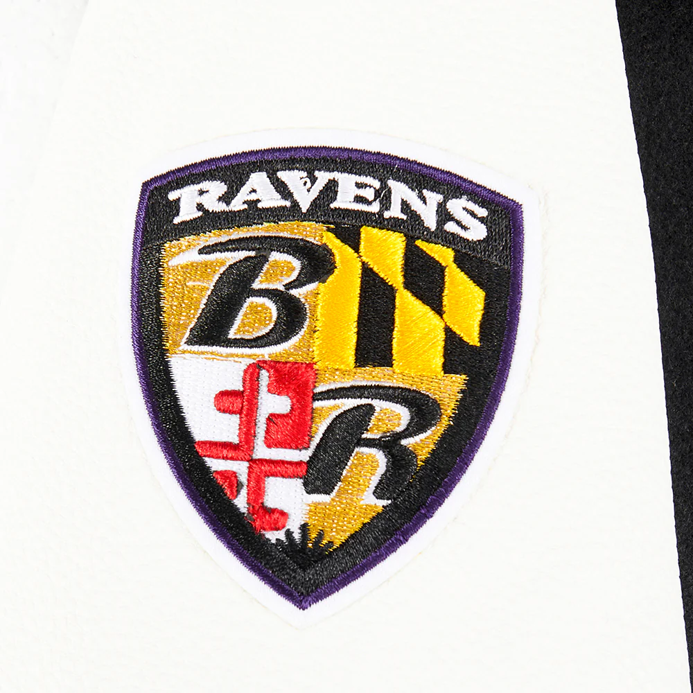 NFL BALTIMORE RAVENS CLASSIC LITTLE BOYS WOOL VARSITY JACKET (BLACK/WHITE) - Image 15