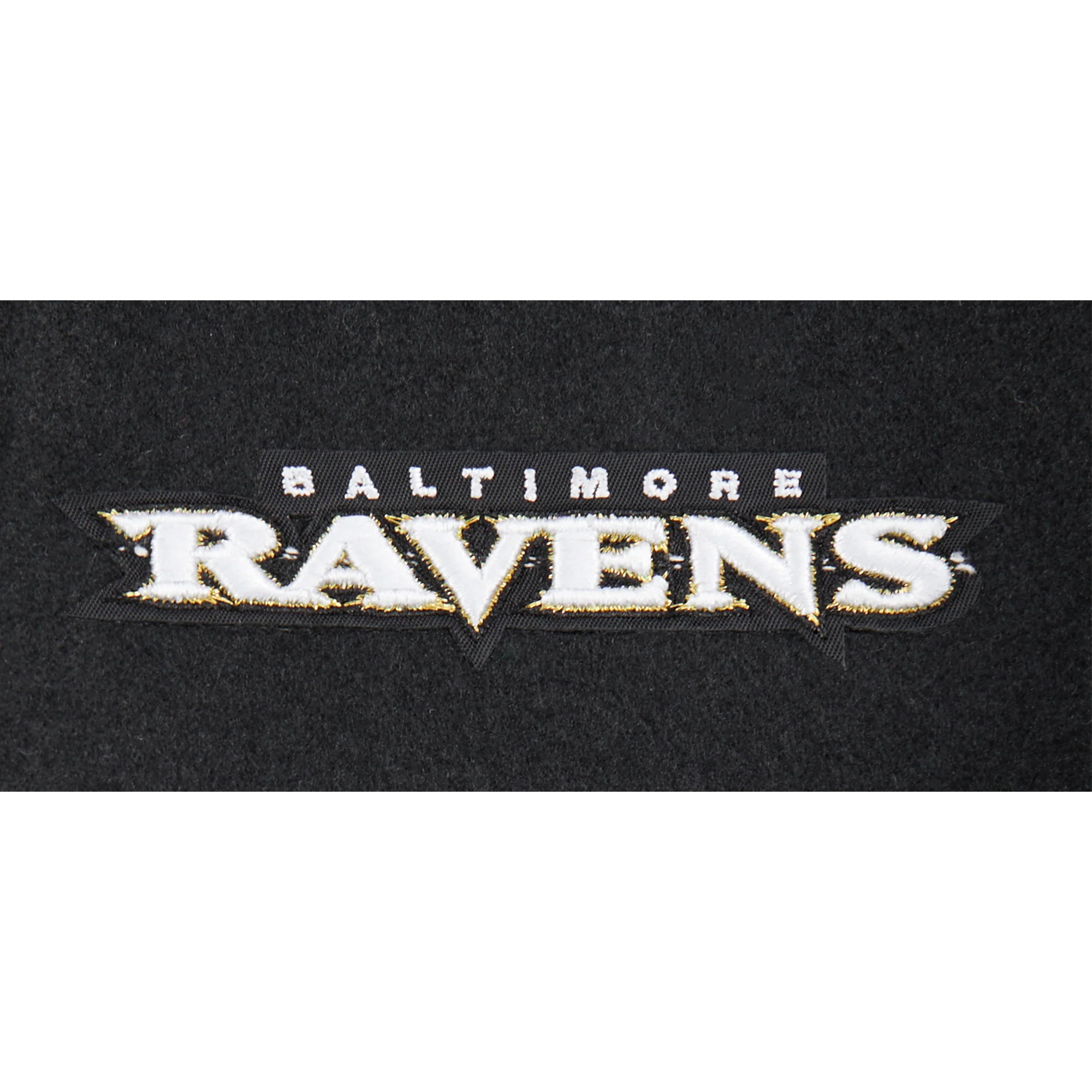NFL BALTIMORE RAVENS RETRO CLASSIC LITTLE BOYS RIB WOOL VARSITY JACKET (BLACK) - Image 10