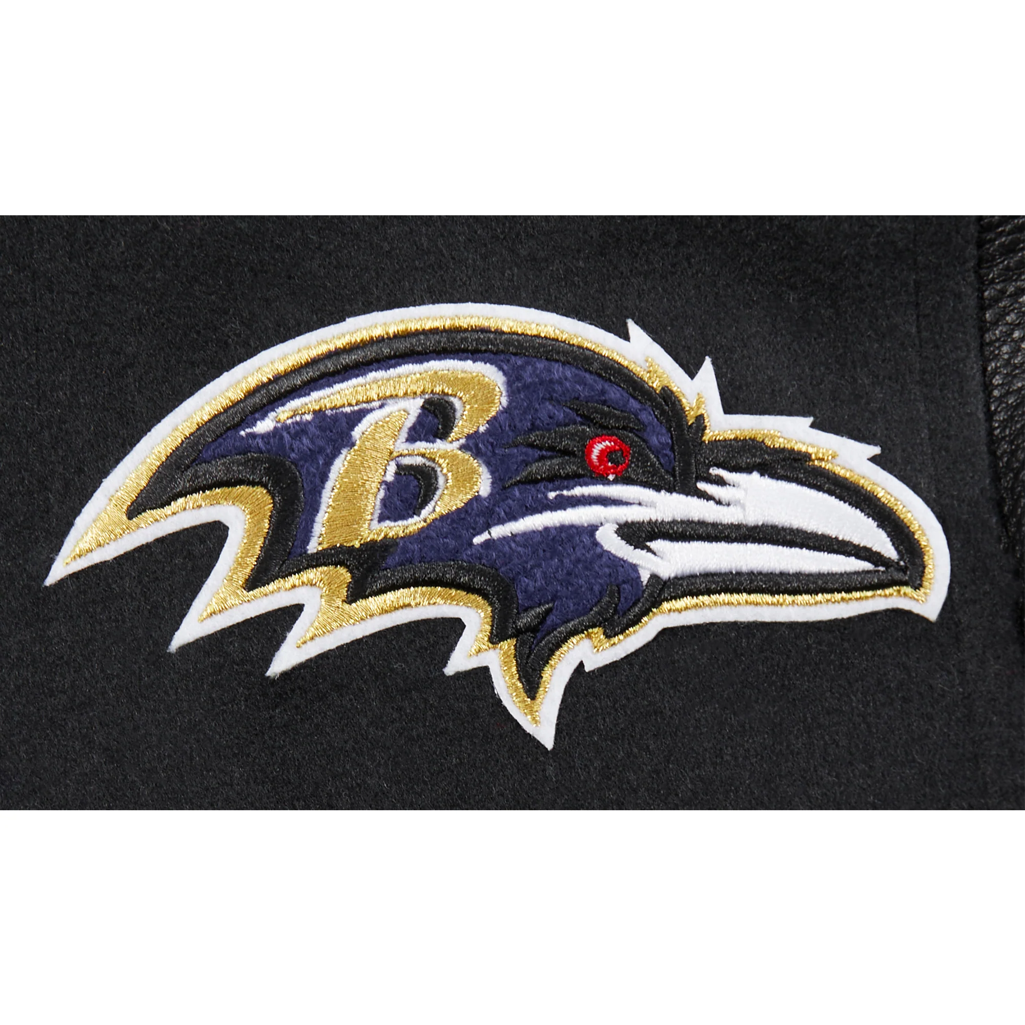 NFL BALTIMORE RAVENS RETRO CLASSIC LITTLE BOYS RIB WOOL VARSITY JACKET (BLACK) - Image 11