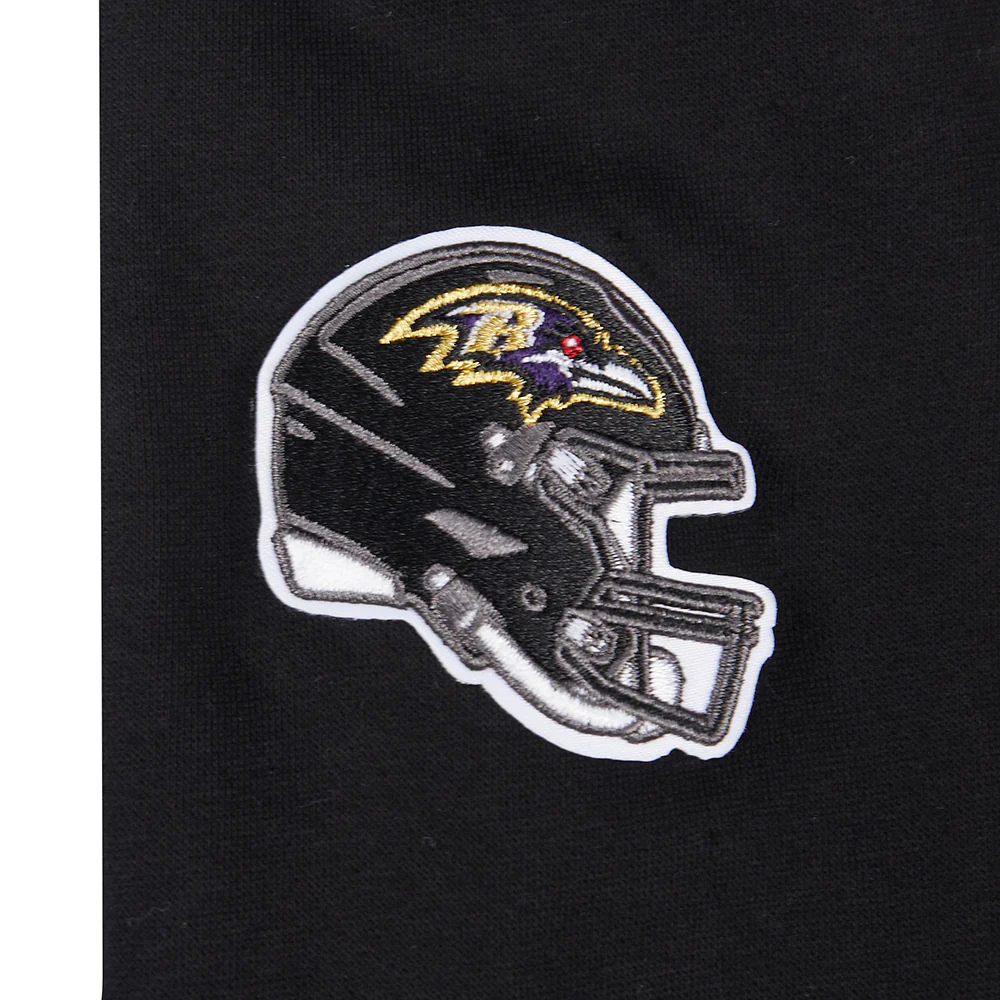 NFL BALTIMORE RAVENS RETRO CLASSIC LITTLE GIRLS RIB FLEECE CREWNECK (BLACK) - Image 8