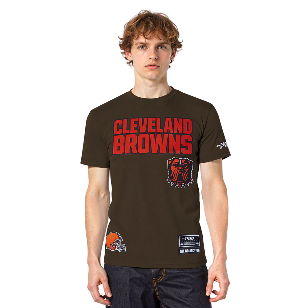 NFL CLEVELAND BROWNS CLASSIC MESH MEN'S SJ STRIPED TEE (BROWN)