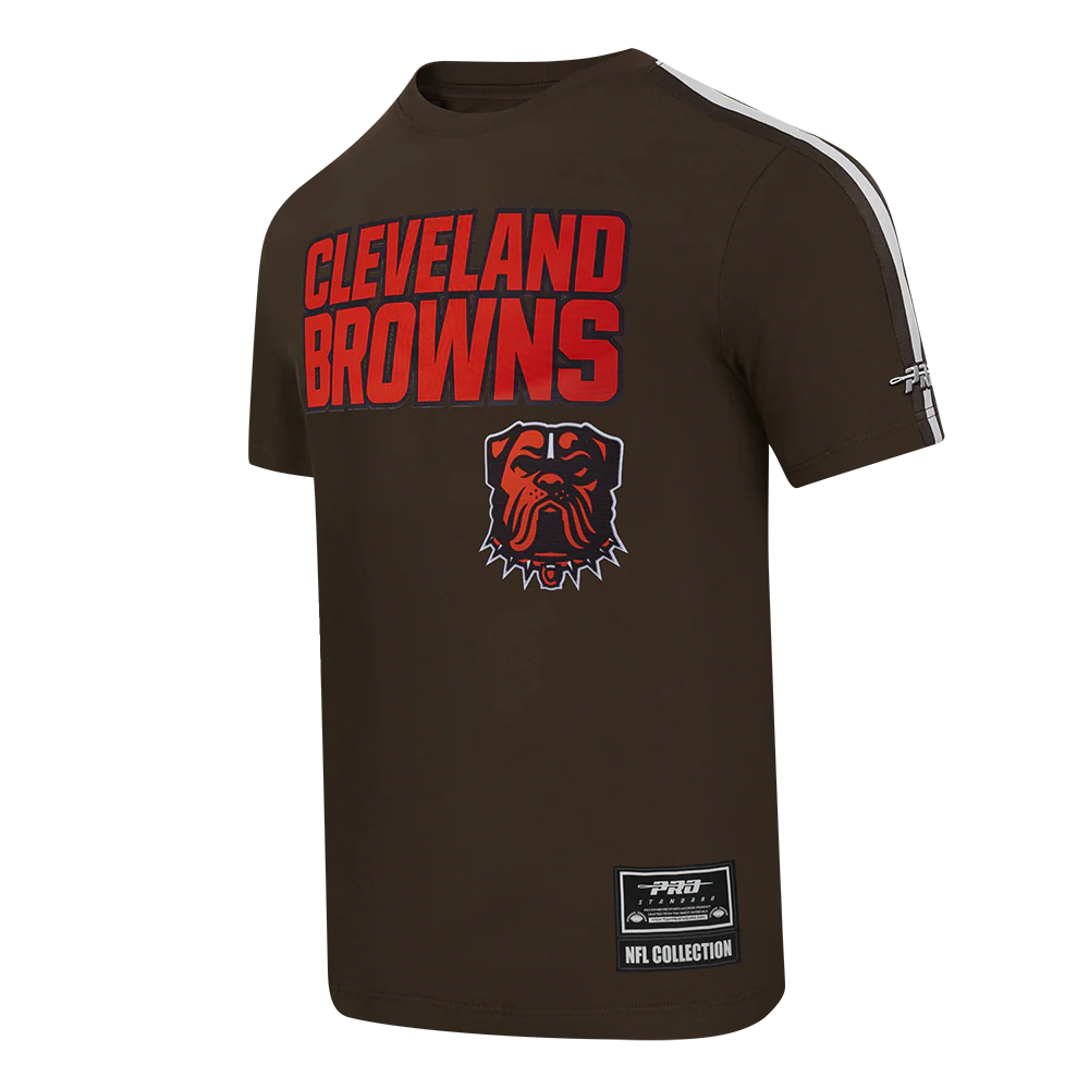 NFL CLEVELAND BROWNS CLASSIC MESH MEN'S SJ STRIPED TEE (BROWN) - Image 4
