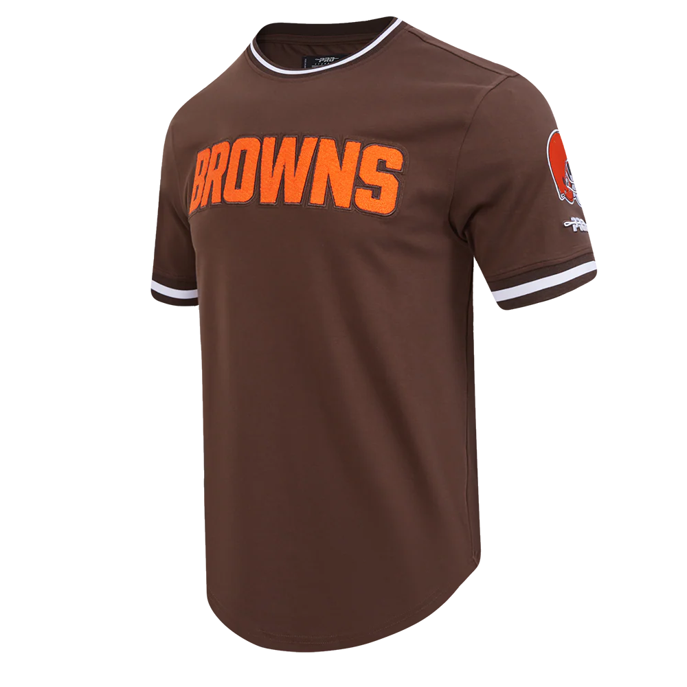 NFL CLEVELAND BROWNS CLASSIC CHENILLE MEN'S DK TEE (BROWN) - Image 3