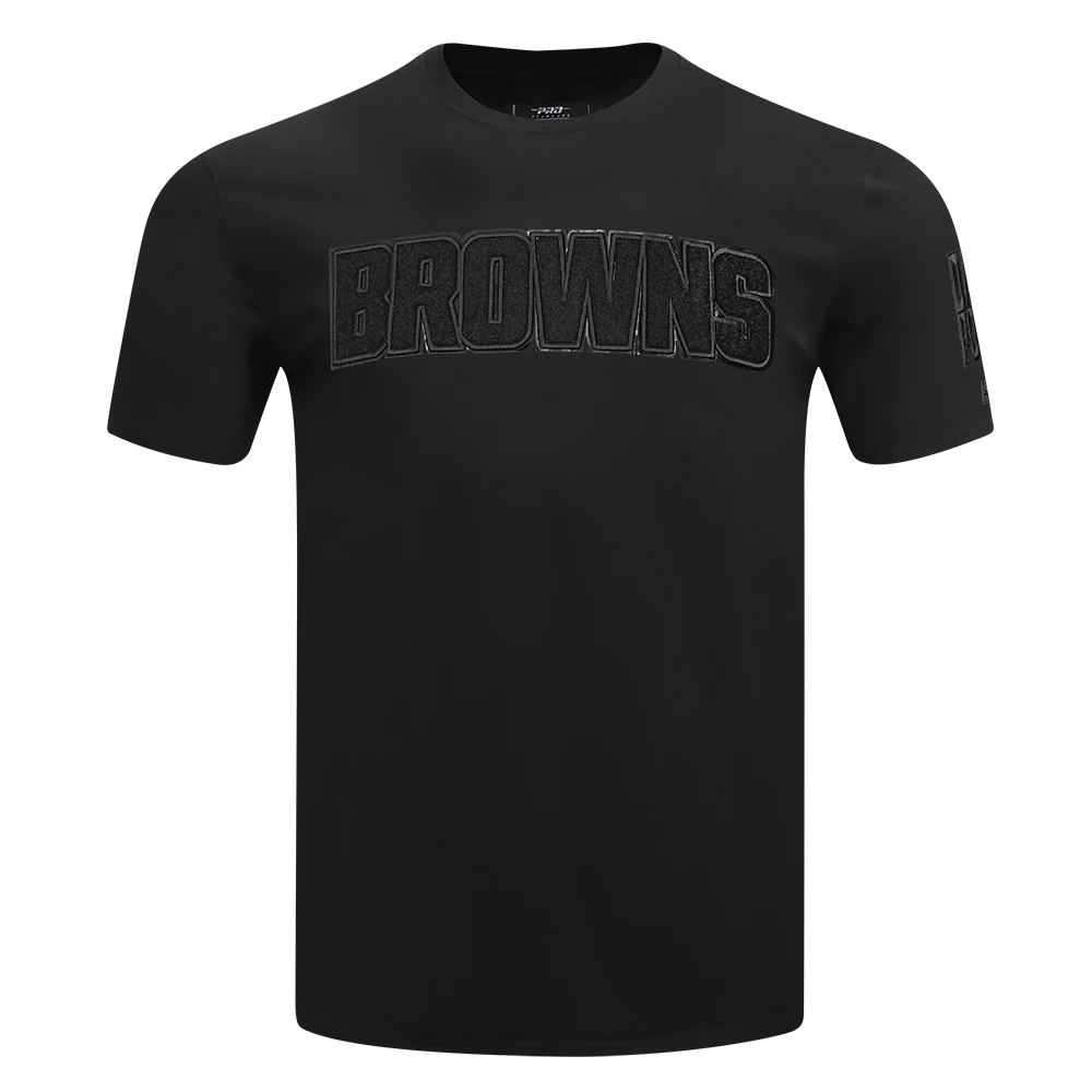 NFL CLEVELAND BROWNS TRIPLE BLACK LOGO PRO TEAM MEN'S TEE (TRIPLE BLACK)