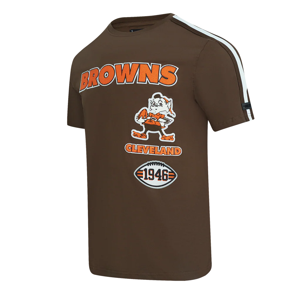 NFL CLEVELAND BROWNS RETRO CLASSIC MEN'S STRIPED TEE (BROWN) - Image 2