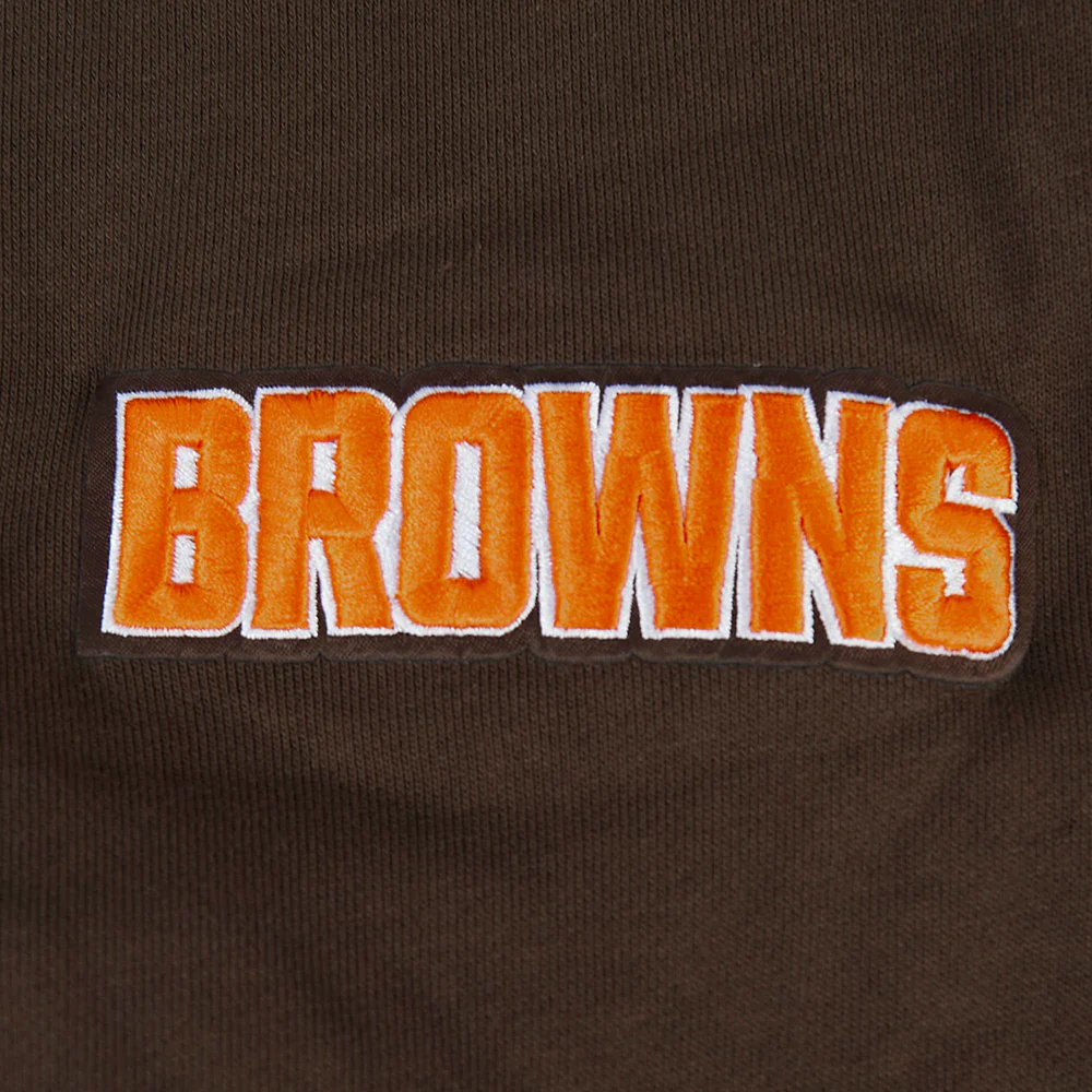 NFL CLEVELAND BROWNS SCRIPT TAIL MEN'S RIB FLC PO HOODIE (BROWN) - Image 5