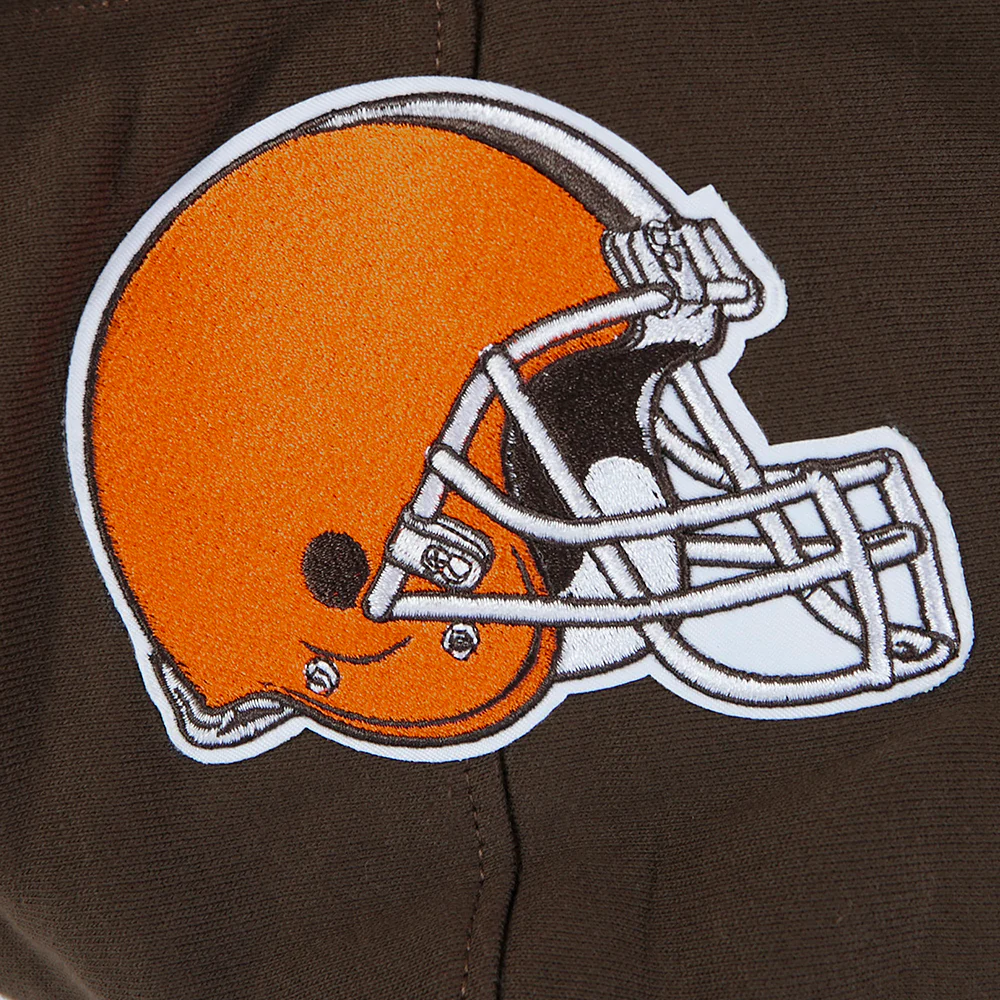 NFL CLEVELAND BROWNS SCRIPT TAIL MEN'S RIB FLC PO HOODIE (BROWN) - Image 8