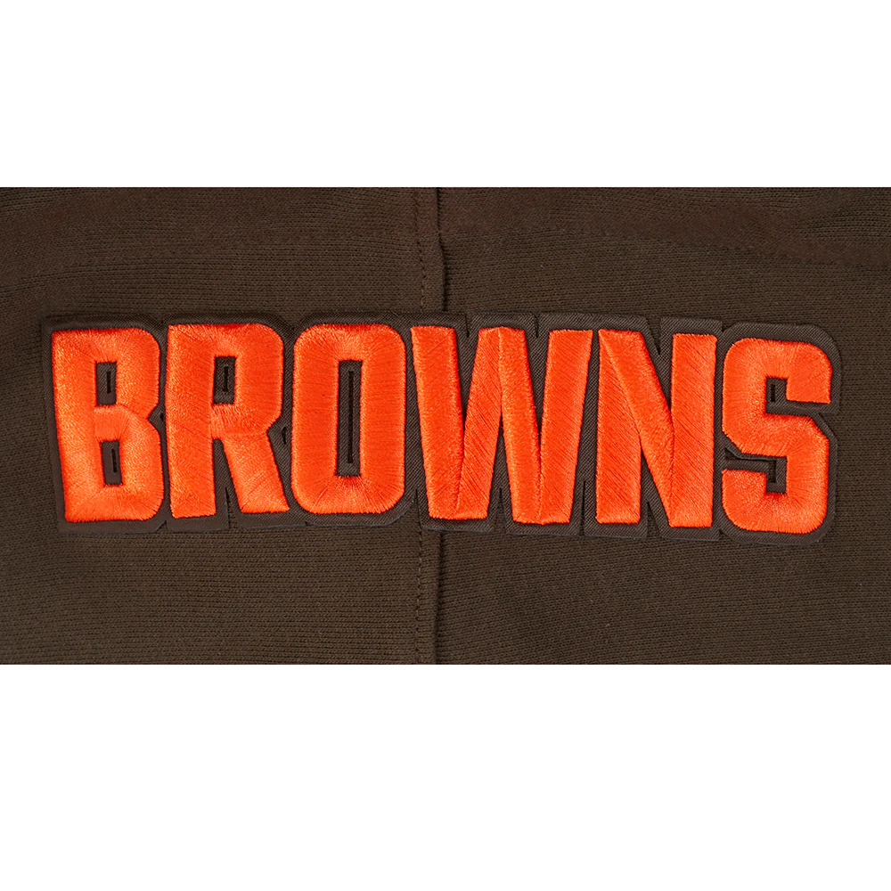 NFL CLEVELAND BROWNS OLD ENGLISH MEN'S PO HOODIE (BROWN) - Image 5