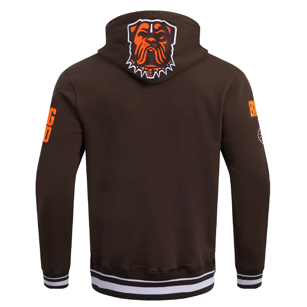 NFL CLEVELAND BROWNS MASHUP MEN'S RIB PULLOVER HOODIE (BROWN) - Image 3