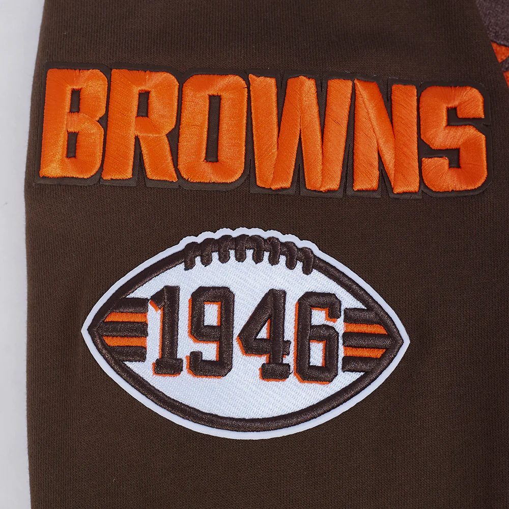 NFL CLEVELAND BROWNS MASHUP MEN'S RIB PULLOVER HOODIE (BROWN) - Image 6