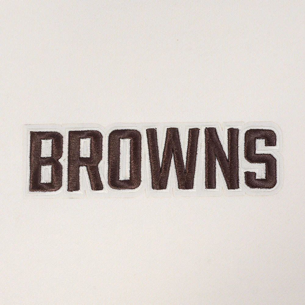 NFL CLEVELAND BROWNS WINGSPAN MEN'S DROP SHOULDER FLC PO HOODIE (EGGSHELL) - Image 8