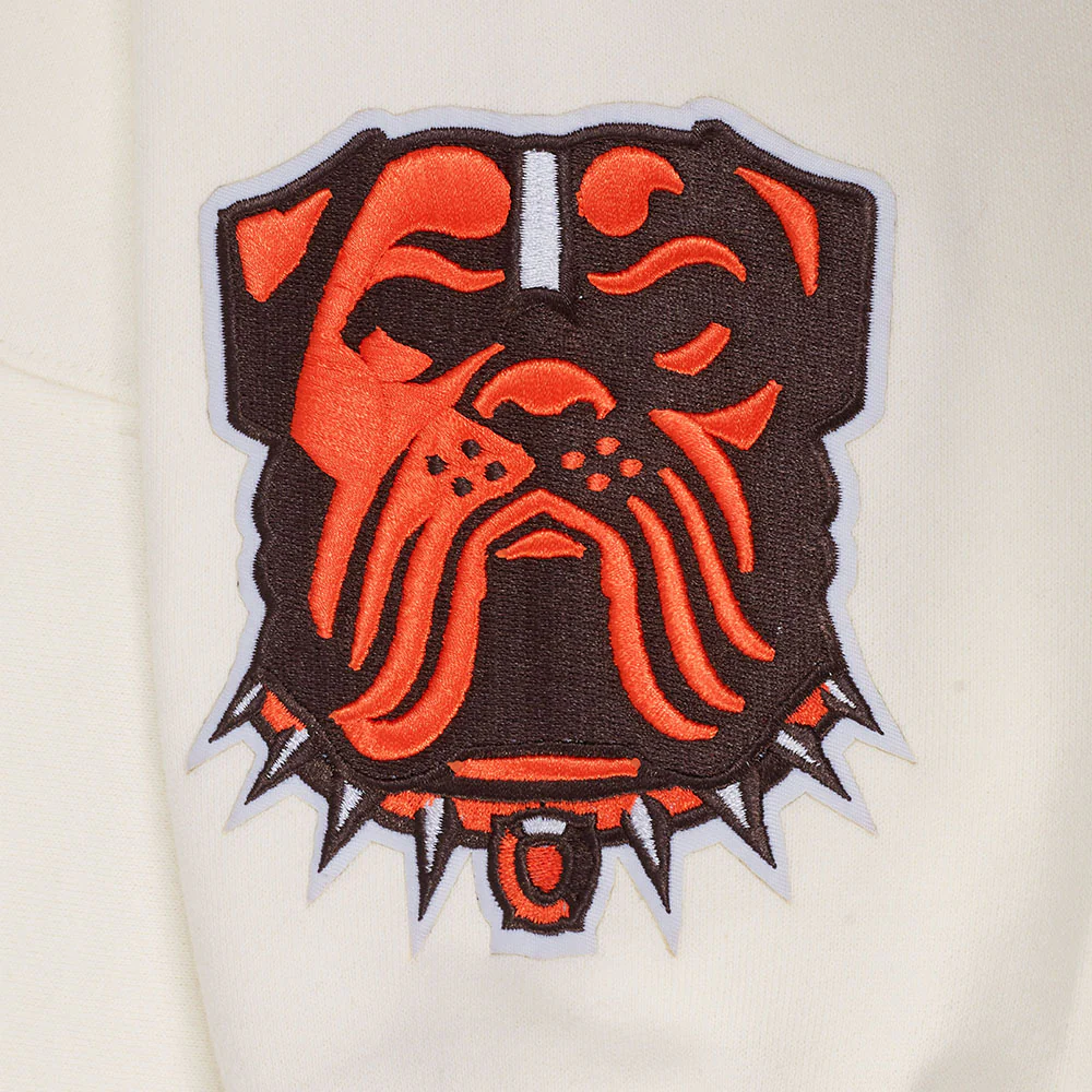 NFL CLEVELAND BROWNS WINGSPAN MEN'S DROP SHOULDER FLC PO HOODIE (EGGSHELL) - Image 9