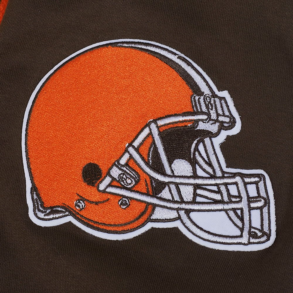 NFL CLEVELAND BROWNS CLASSIC CHENILLE MEN'S DK PO HOODIE (BROWN) - Image 17