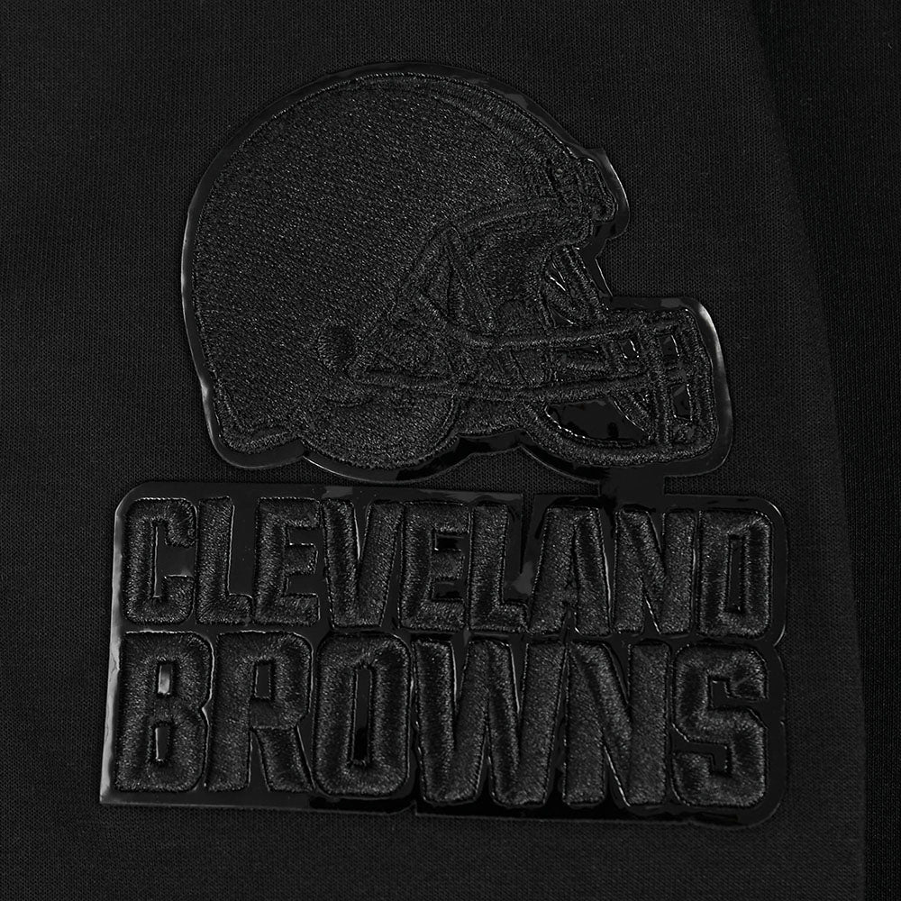 NFL CLEVELAND BROWNS TRIPLE BLACK LOGO MEN'S ZIPPER HOODIE (TRIPLE BLACK) - Image 5