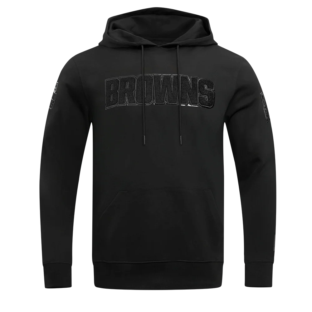 NFL CLEVELAND BROWNS TRIPLE BLACK LOGO HOODIE (TRIPLE BLACK)