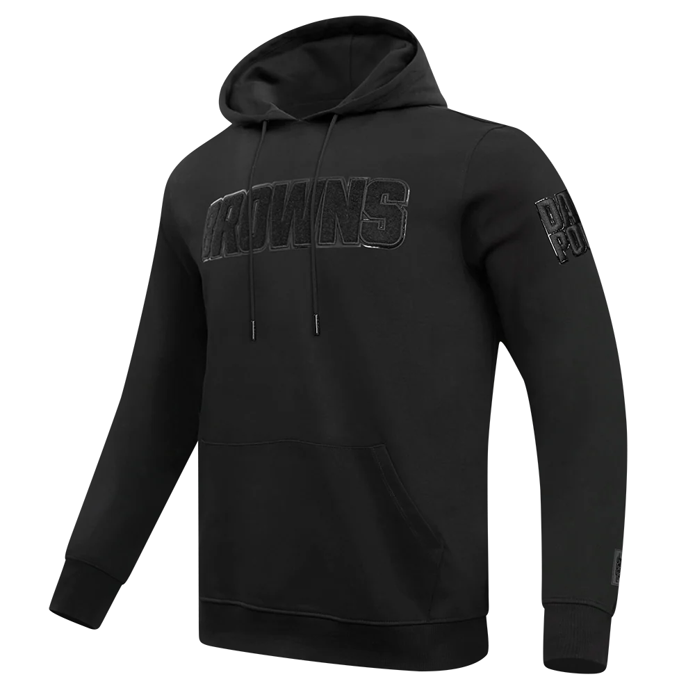 NFL CLEVELAND BROWNS TRIPLE BLACK LOGO HOODIE (TRIPLE BLACK) - Image 2